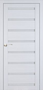 Міжкімнатні двері Portalino ПВХ скло сатин/чорне PL-ECO-03, декор: Санома біла, скло сатин