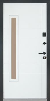 Вхідні двері Булат вуличні емаль/MDF Котедж 705 зі склопакетом